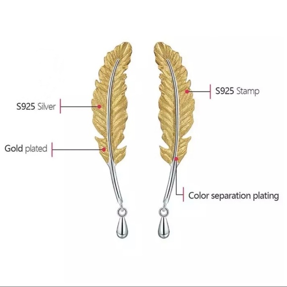 Artisan Handmade 925 Silver Leaf The Zetana Earrings - Picture 7 of 7